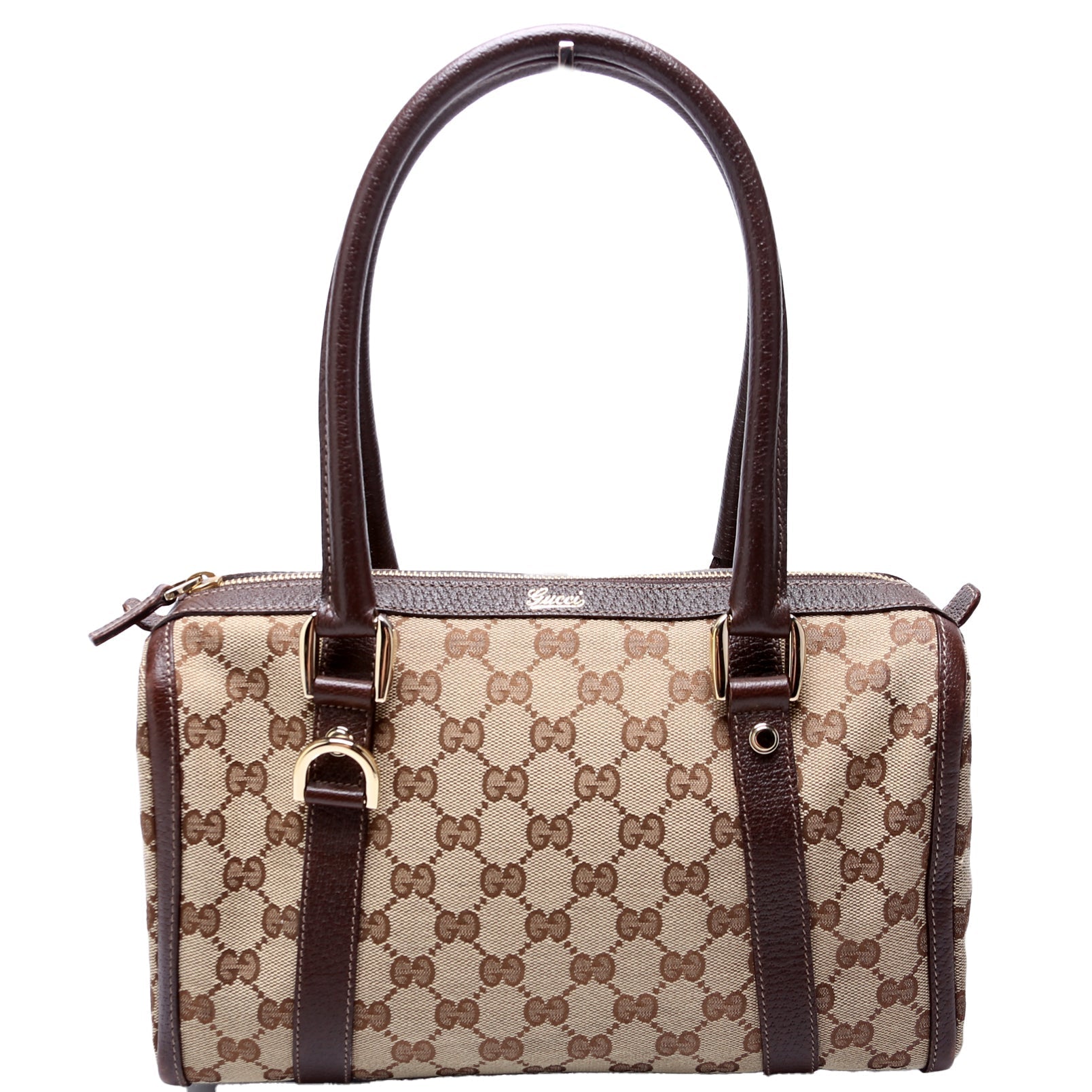 Gucci GG Abbey Boston Canvas Brown Small Travel Bag
