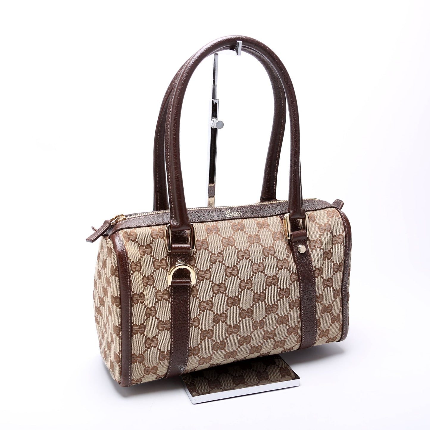 Gucci GG Abbey Boston Canvas Brown Small Travel Bag