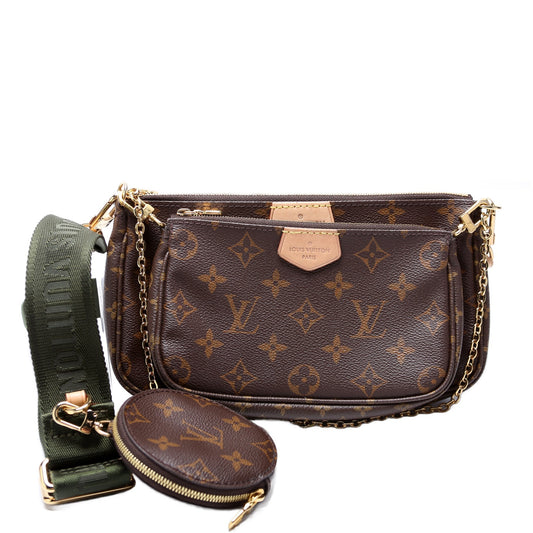 Louis Vuitton Multi Pochette Monogram Green Clutch Bag Green 2