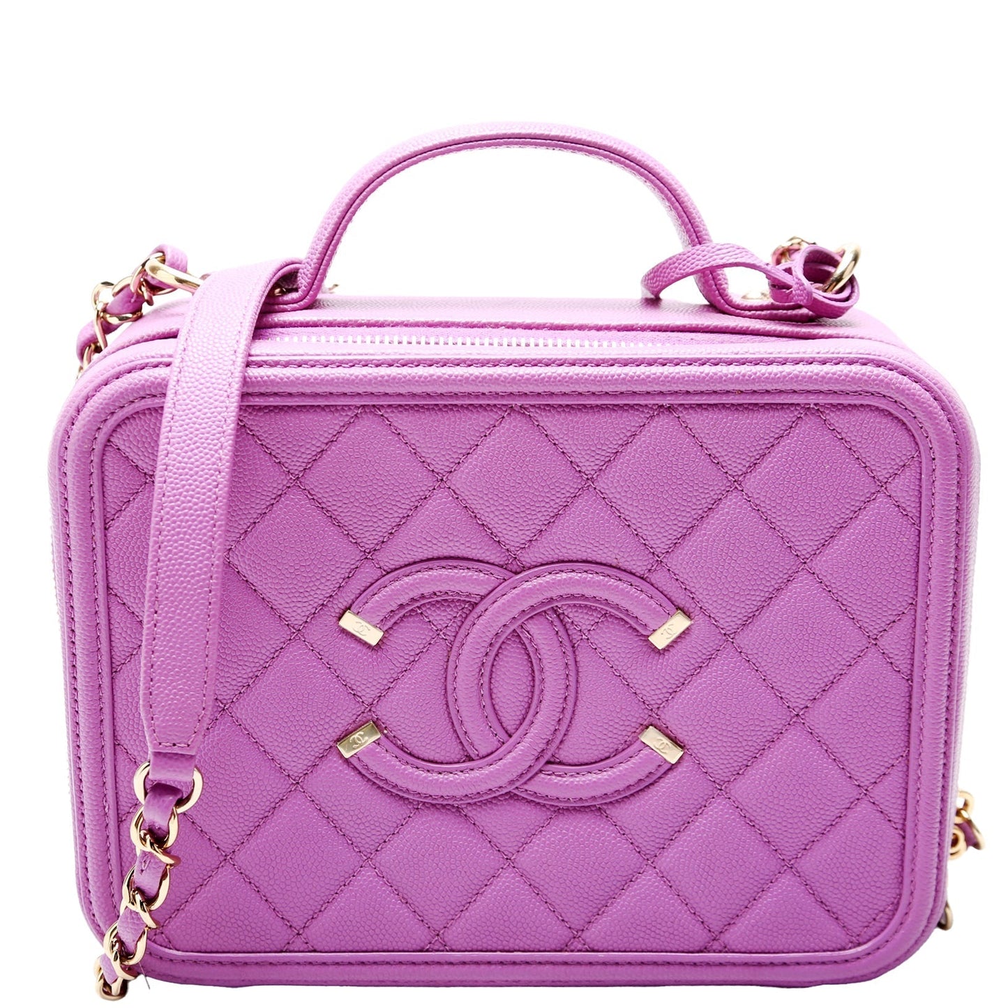 Chanel Filigree Vanity 28M Purple Handbag