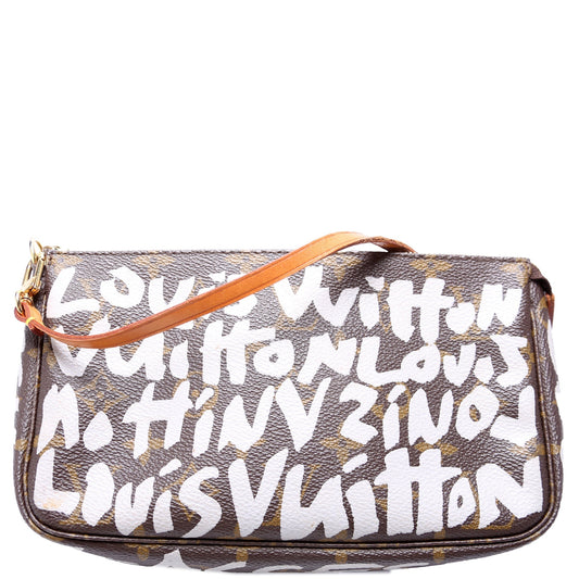 Louis Vuitton Pochette Accessories Graffiti Grey Clutch Bag