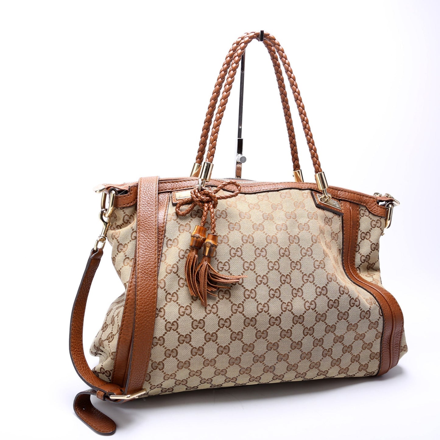 Gucci GG Bella Canvas Brown Top Handle Travel Bag