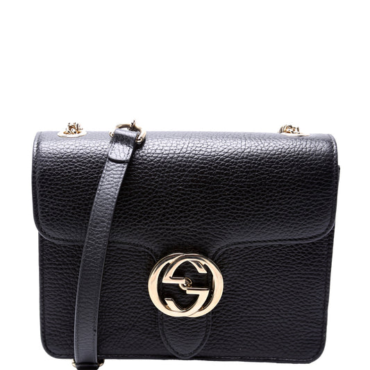 Gucci Interlocking Black Small Crossbody Bag