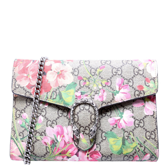 Gucci Dionysus GG Blooms Beige Pink Mini Wallet Case