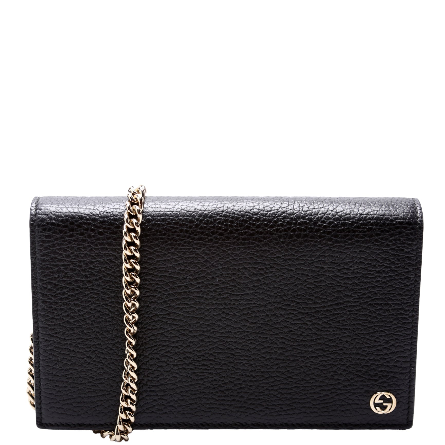 Gucci Interlocking GG Black Chain Wallet Case