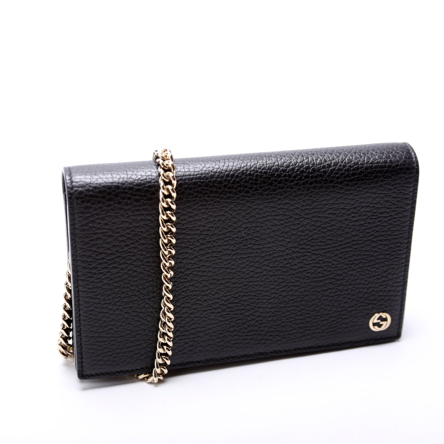 Gucci Interlocking GG Black Chain Wallet Case