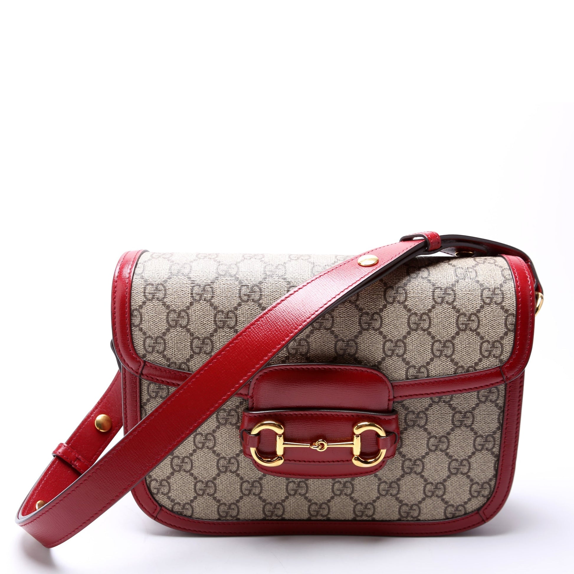 Gucci Horsebit Suede Red Shoulder Bag