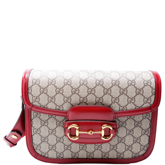 Gucci Horsebit Suede Red Shoulder Bag