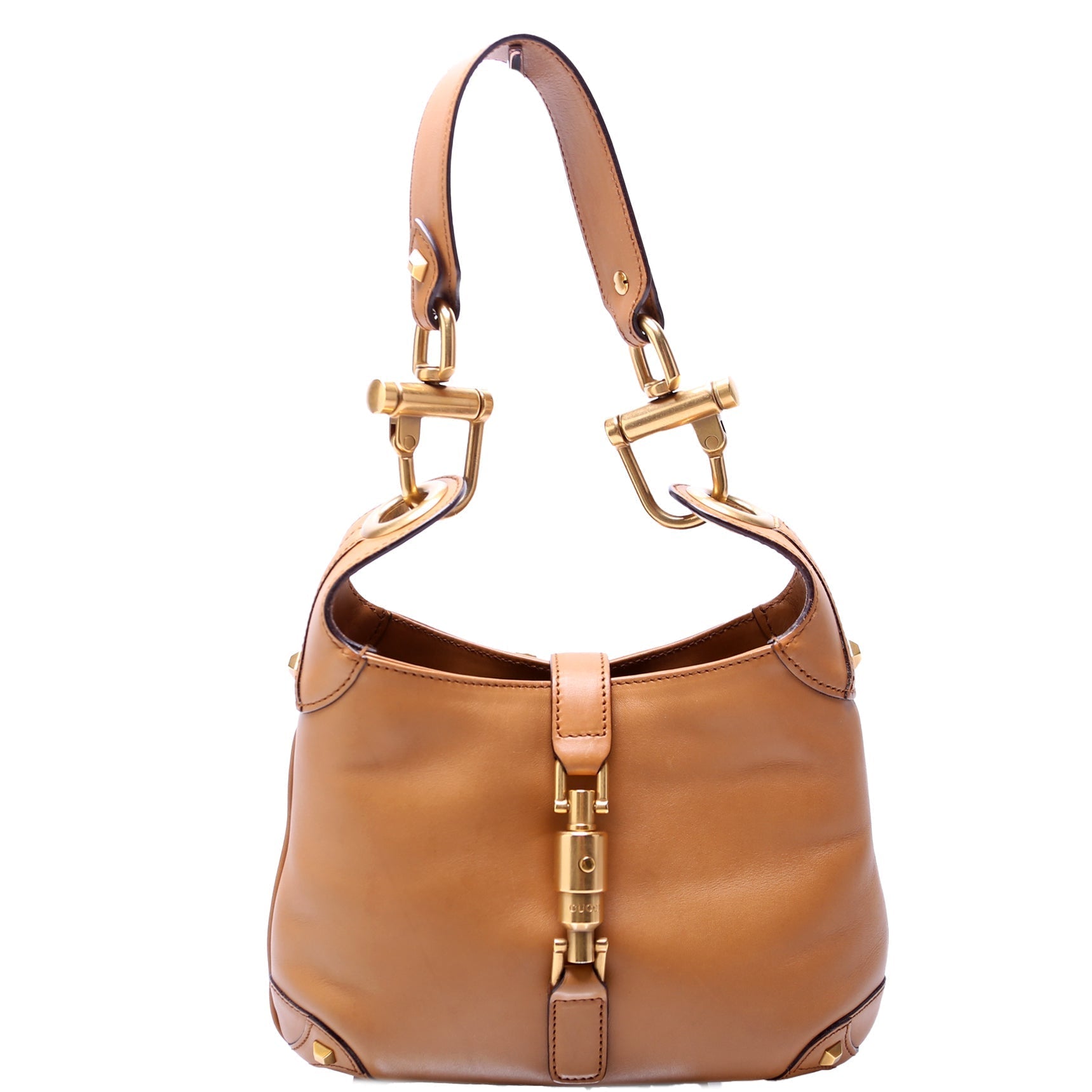 Gucci Jackie O Leather Tan Small Shoulder Bag