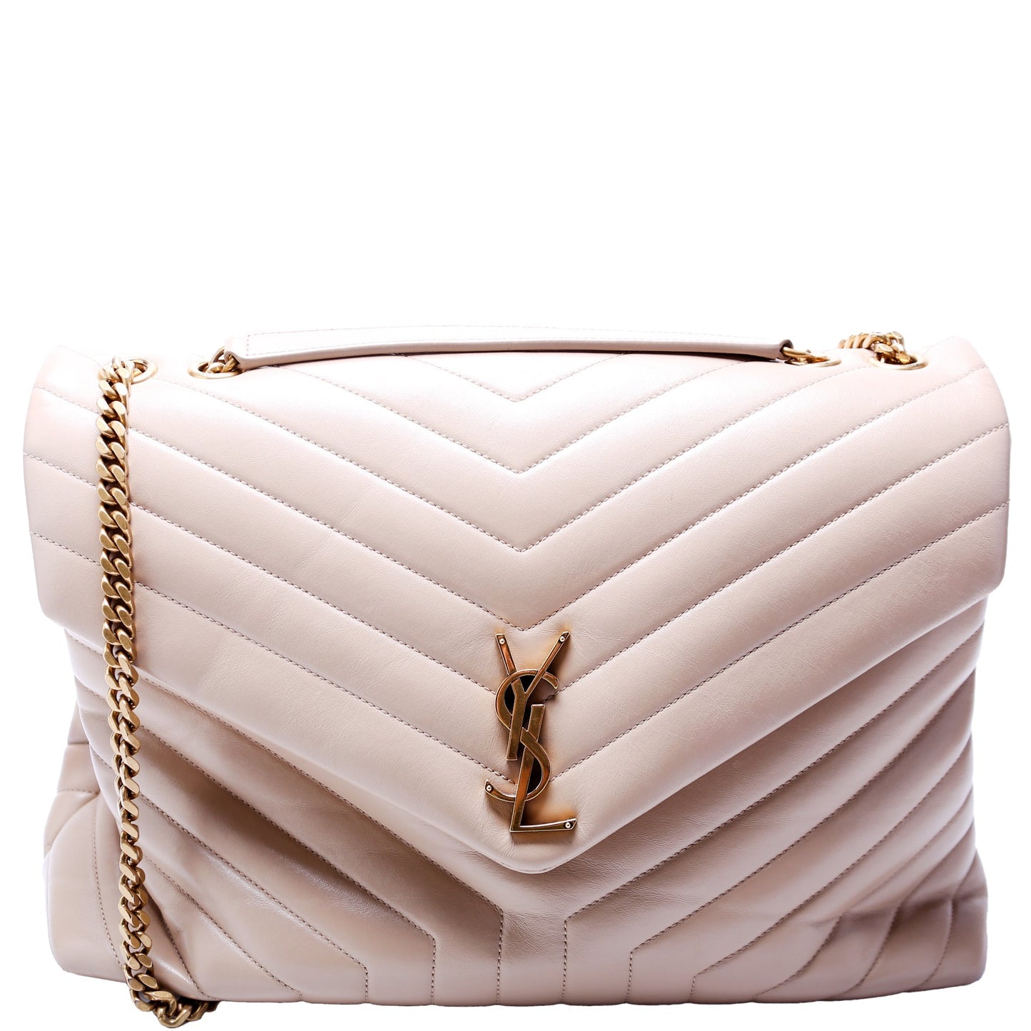 YSL Saint Laurent Saint Laurent Loulou Satchel Bag Beige Large Travel Bag