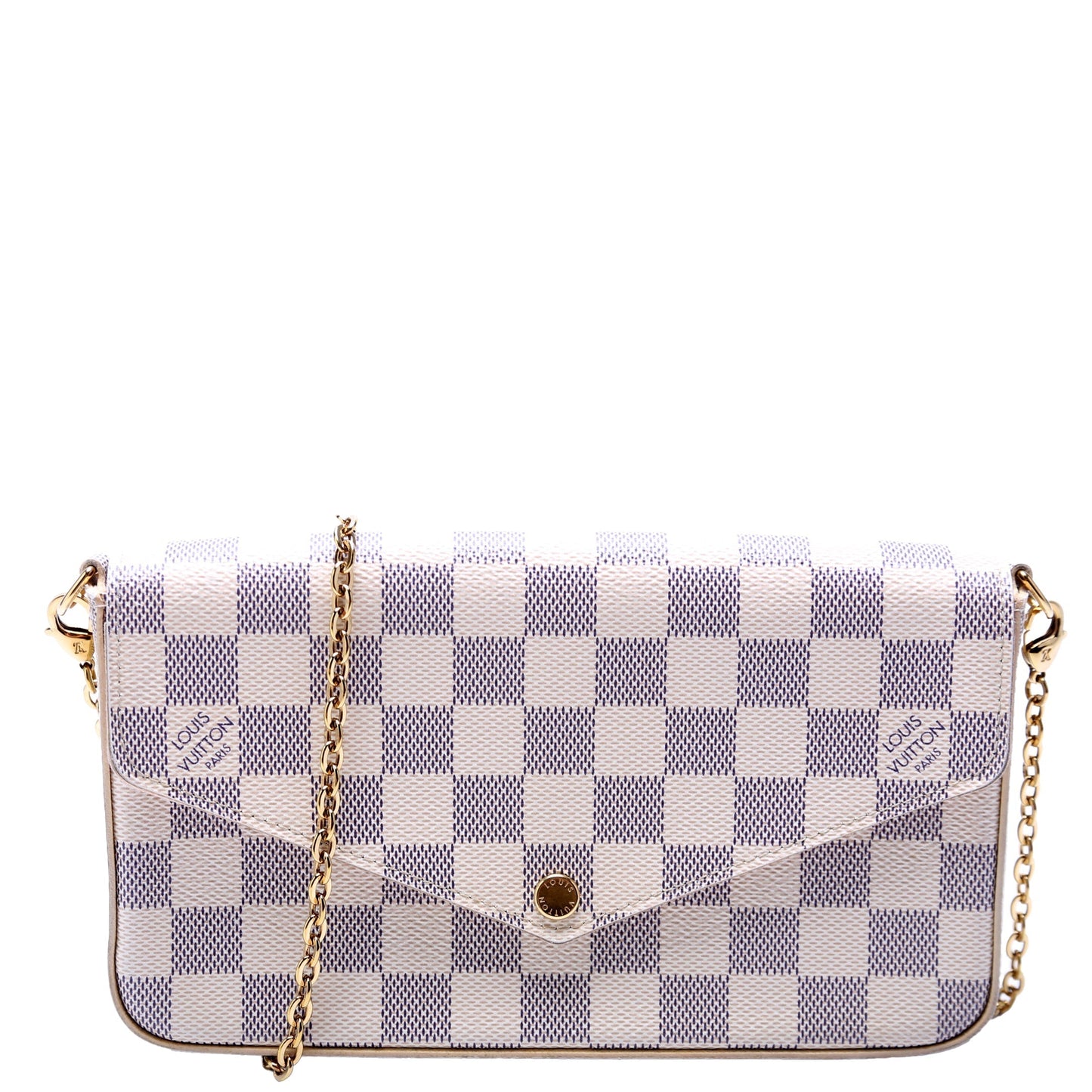 Louis Vuitton Pochette Felicie Azur Damier Clutch Bag Azur 5