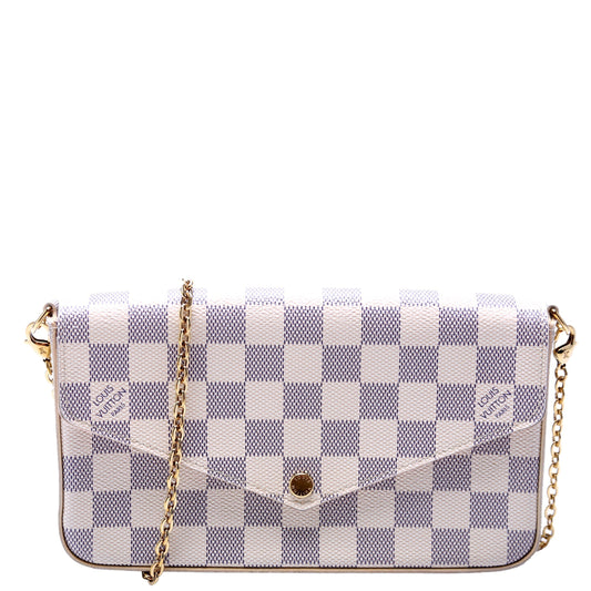Louis Vuitton Pochette Felicie Azur Damier Clutch Bag Azur 5