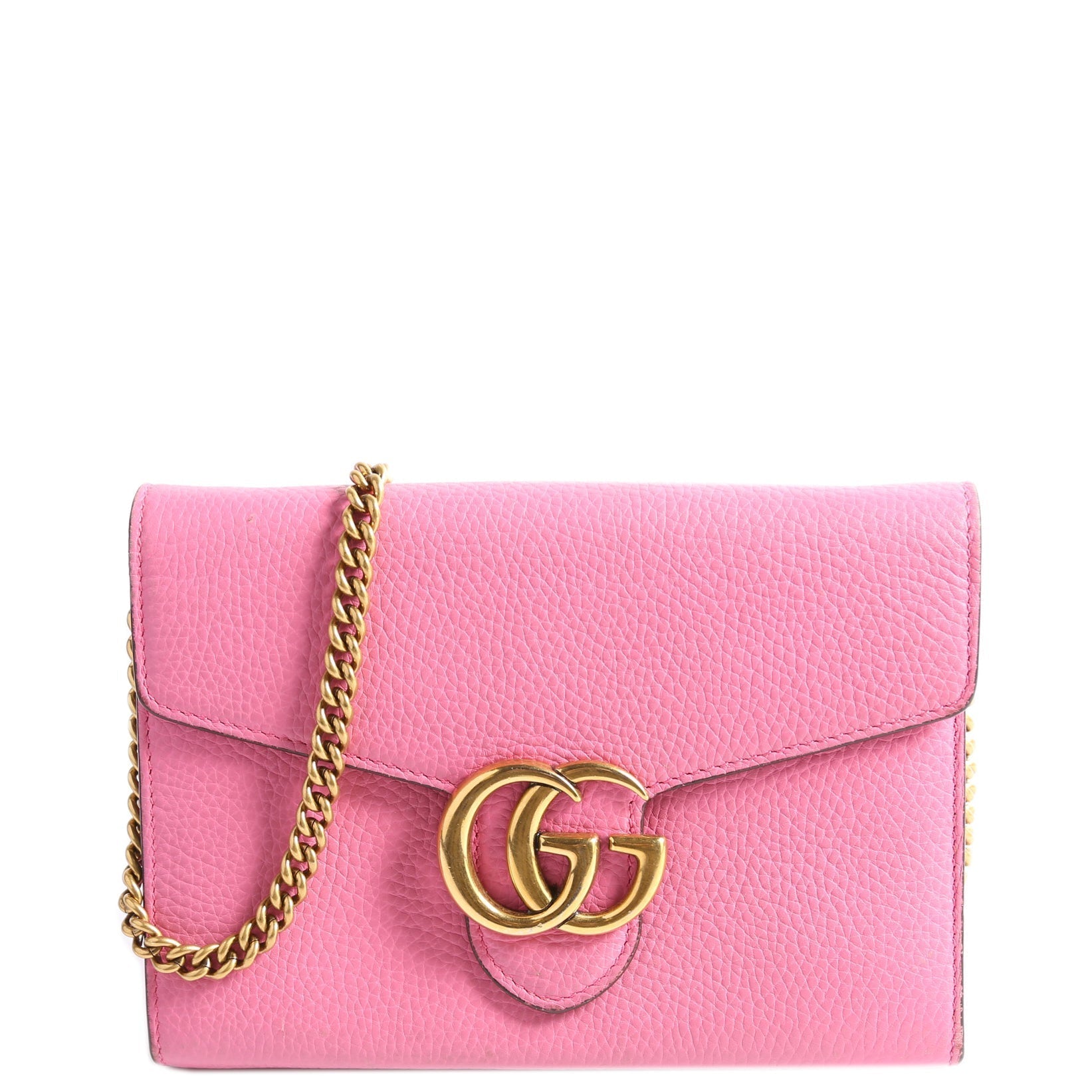 Gucci Marmont Pink Chain Wallet Case