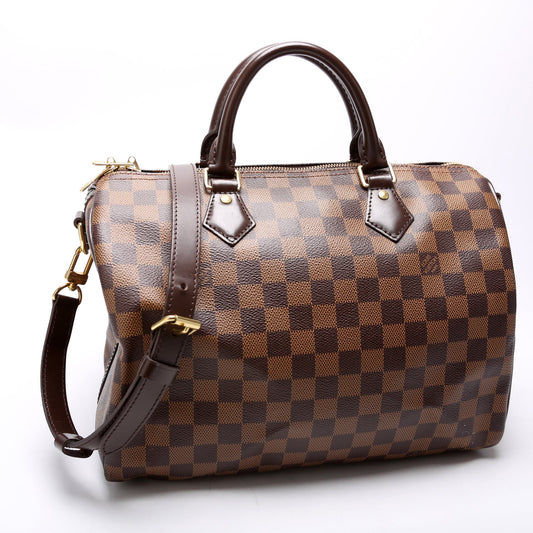 Louis Vuitton Speedy 30 Bandouliere Ebene Damier Handbag Ebene 17