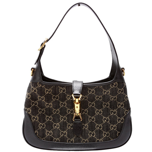Gucci GG Jackie Canvas Black Small Shoulder Bag