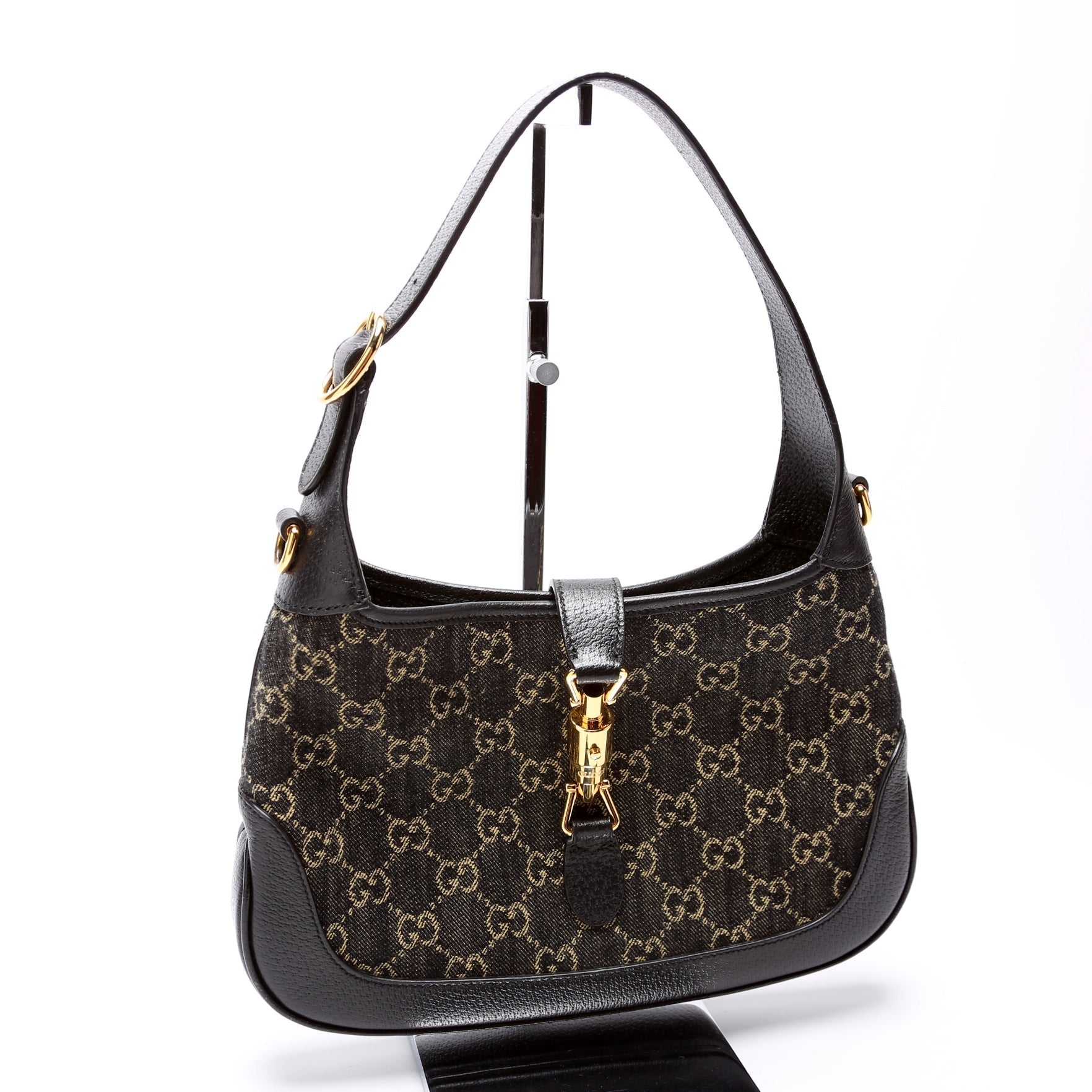 Gucci GG Jackie Canvas Black Small Shoulder Bag