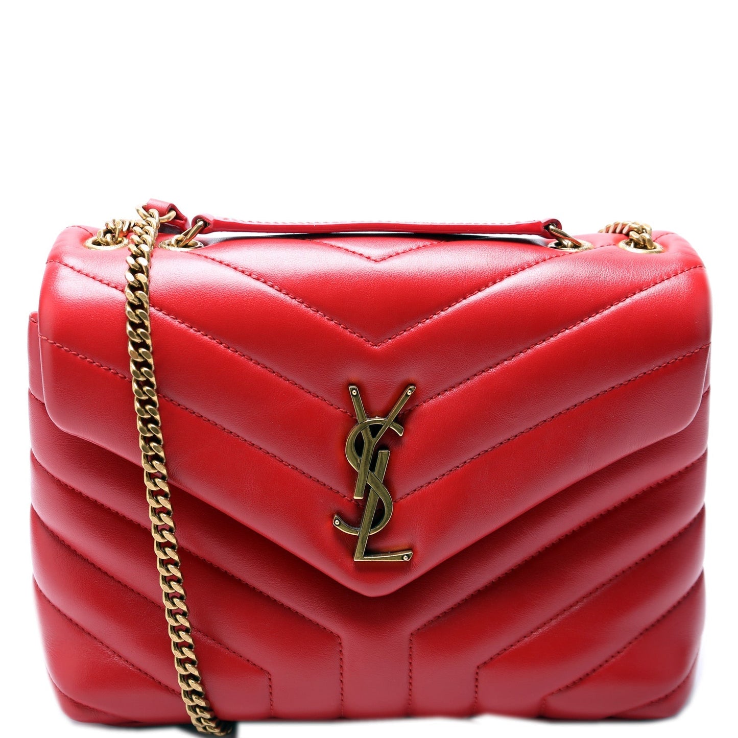 YSL Saint Laurent Saint Laurent Loulou Satchel Bag Red Small Travel Bag