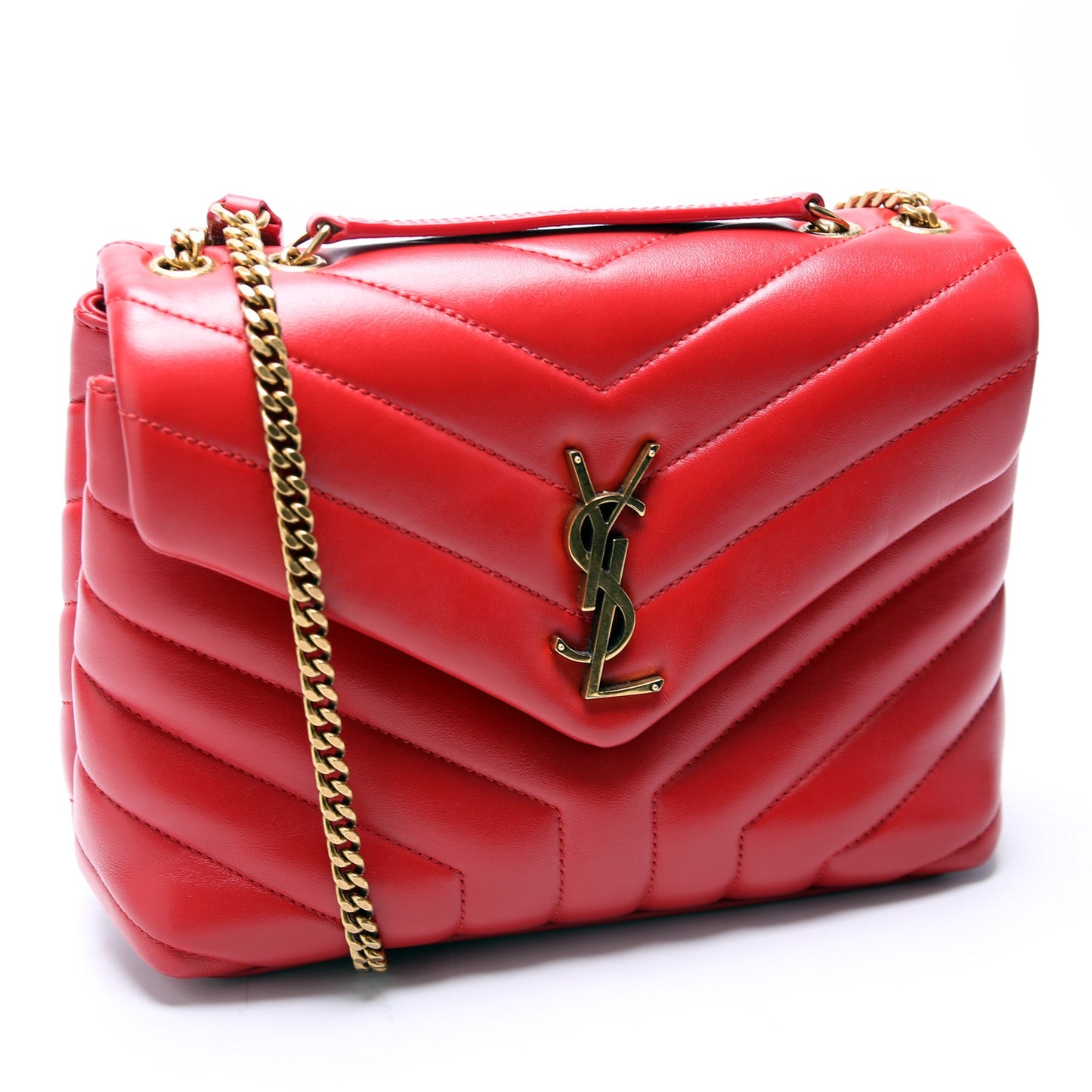 YSL Saint Laurent Saint Laurent Loulou Satchel Bag Red Small Travel Bag