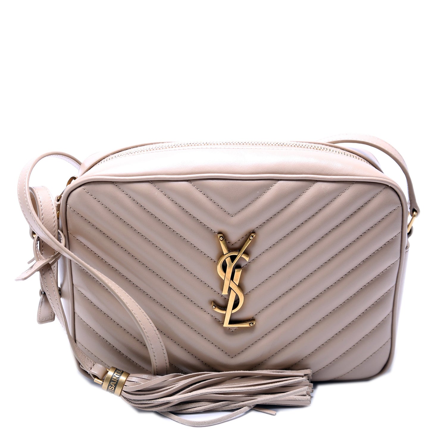 YSL Saint Laurent Lou Camera Bag Quilted Beige Travel Bag