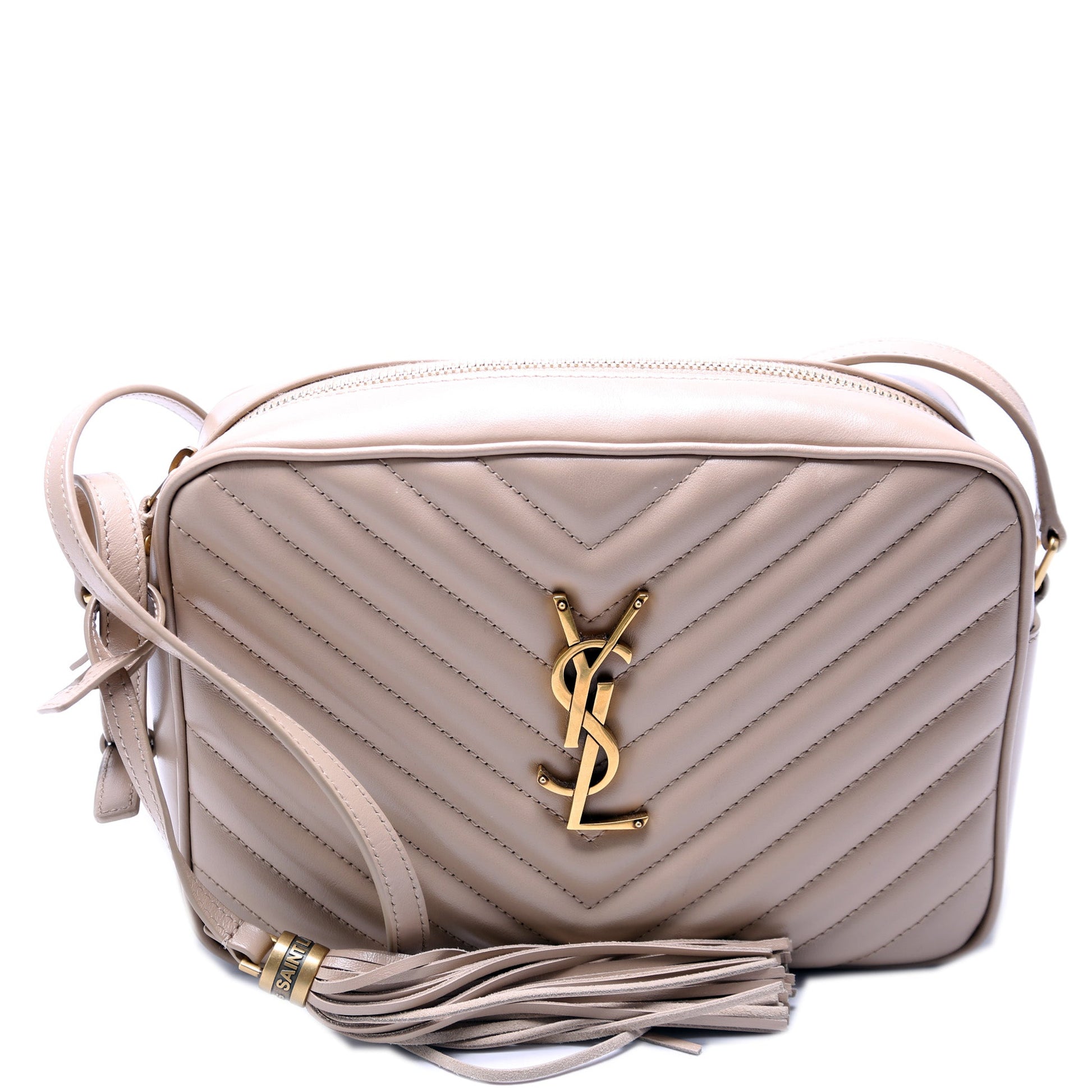 YSL Saint Laurent Lou Camera Bag Quilted Beige Travel Bag