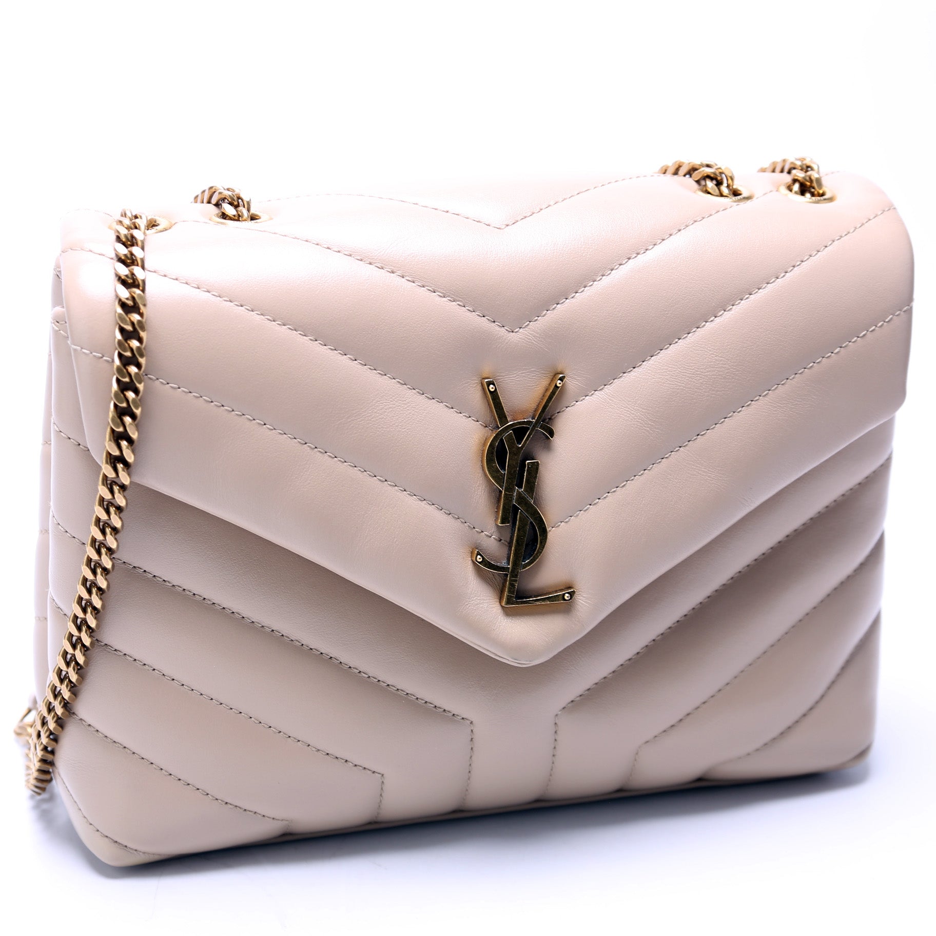 YSL Saint Laurent Saint Laurent Loulou Satchel Bag Beige Small Travel Bag