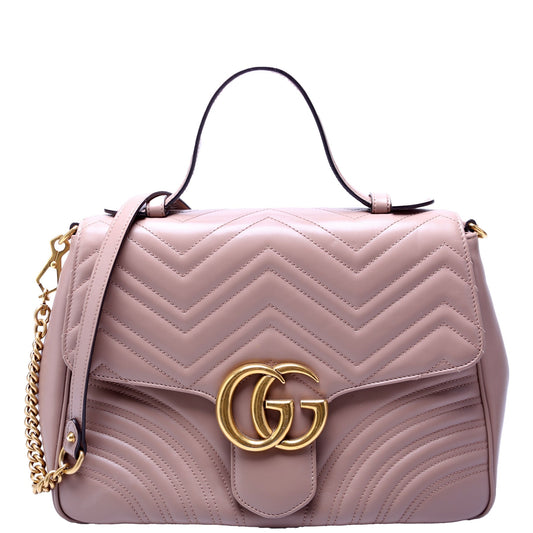 Gucci Marmont Tan Medium Top Handle Travel Bag