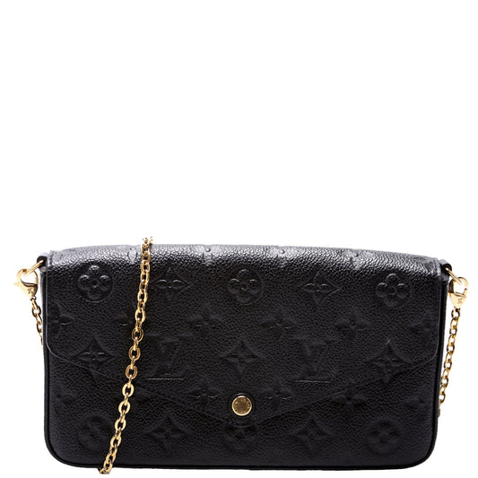 Louis Vuitton Pochette Felicie Empreinte Black Clutch Bag Black 1