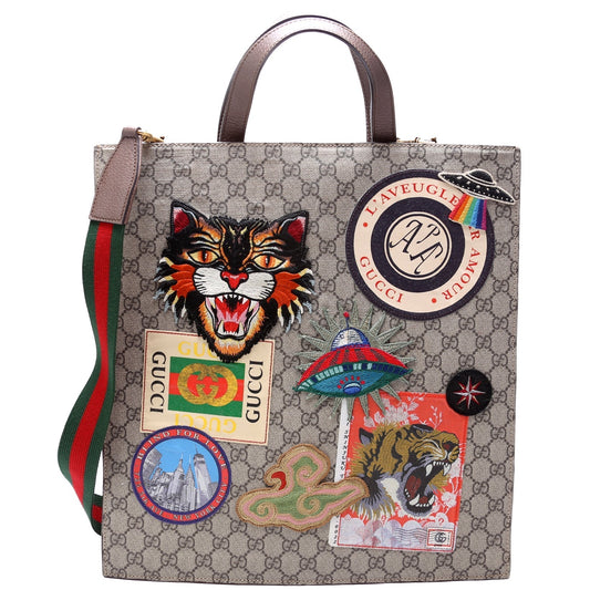 Gucci Soft GG Supreme Courrier Vertical Tote Bag