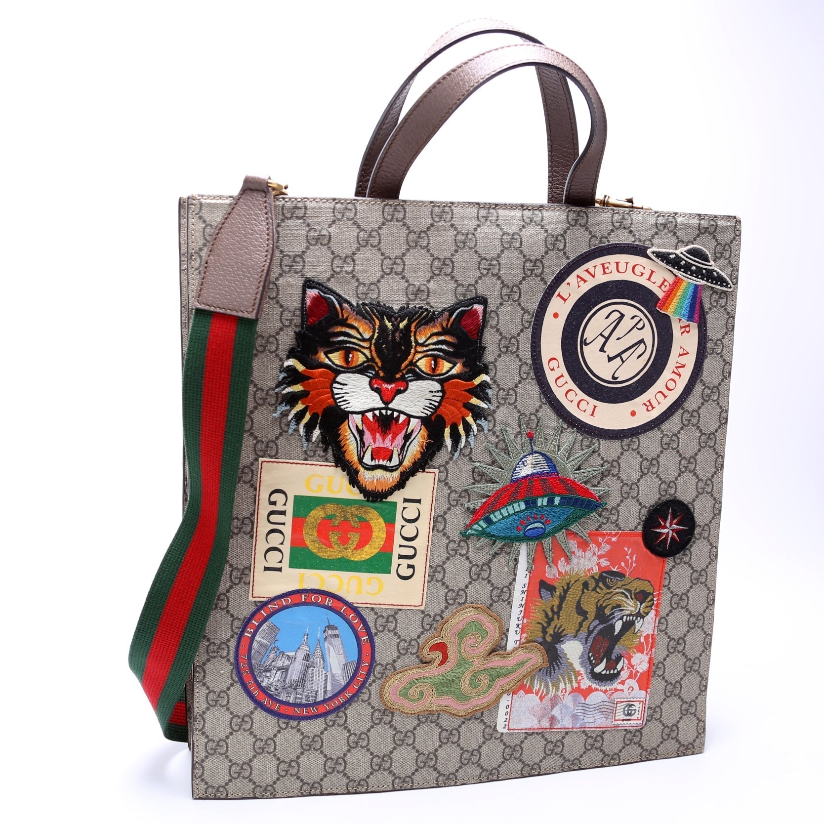 Gucci Soft GG Supreme Courrier Vertical Tote Bag