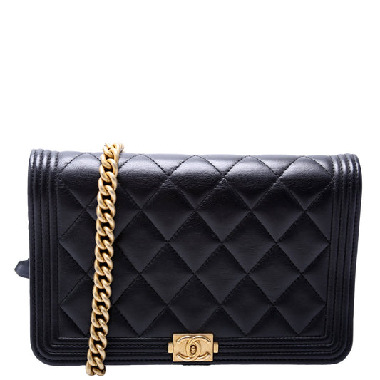 Chanel WOC Boy Lambskin 31M Black Clutch Bag