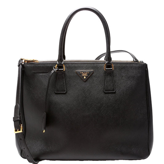 Prada Saffiano Galleria Bag Black Large Travel Bag