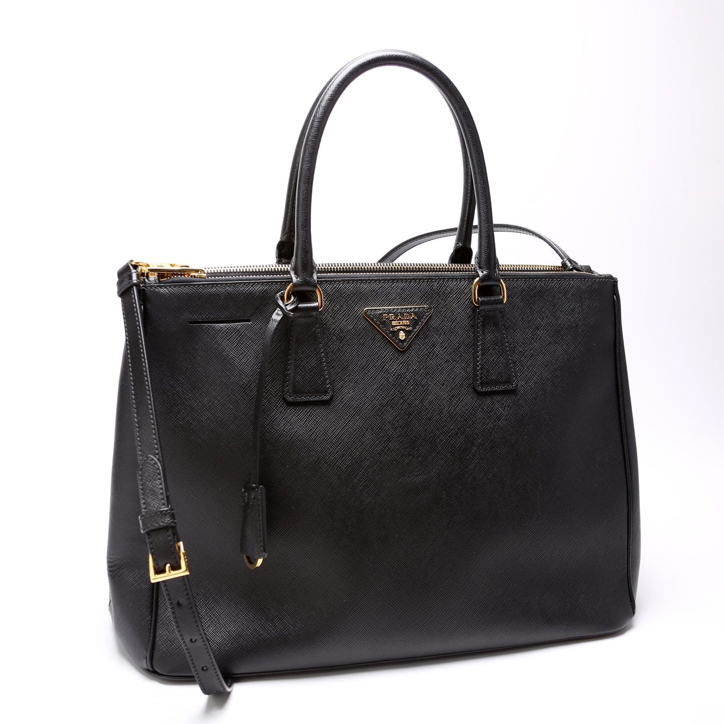 Prada Saffiano Galleria Bag Black Large Travel Bag