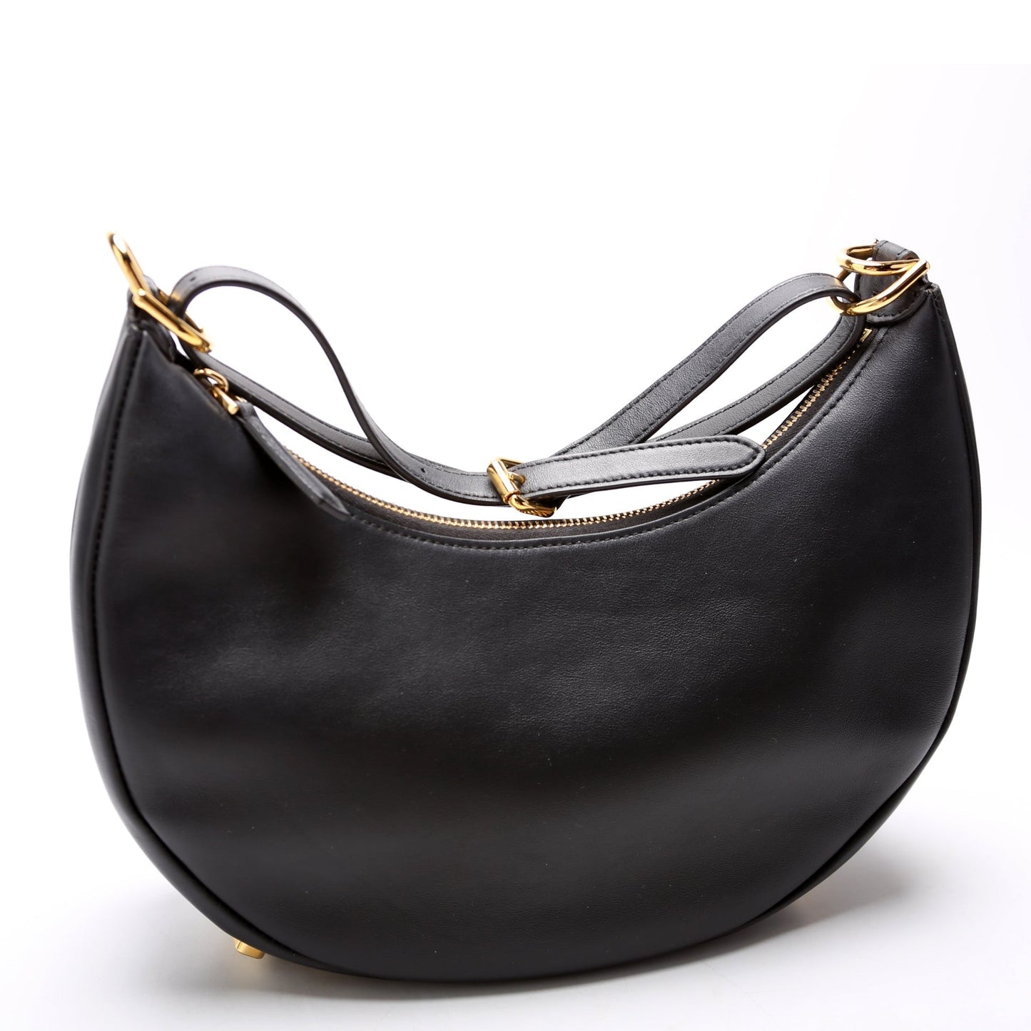 Fendi 8Br798Graphy Hobo Bag Leather Black Small