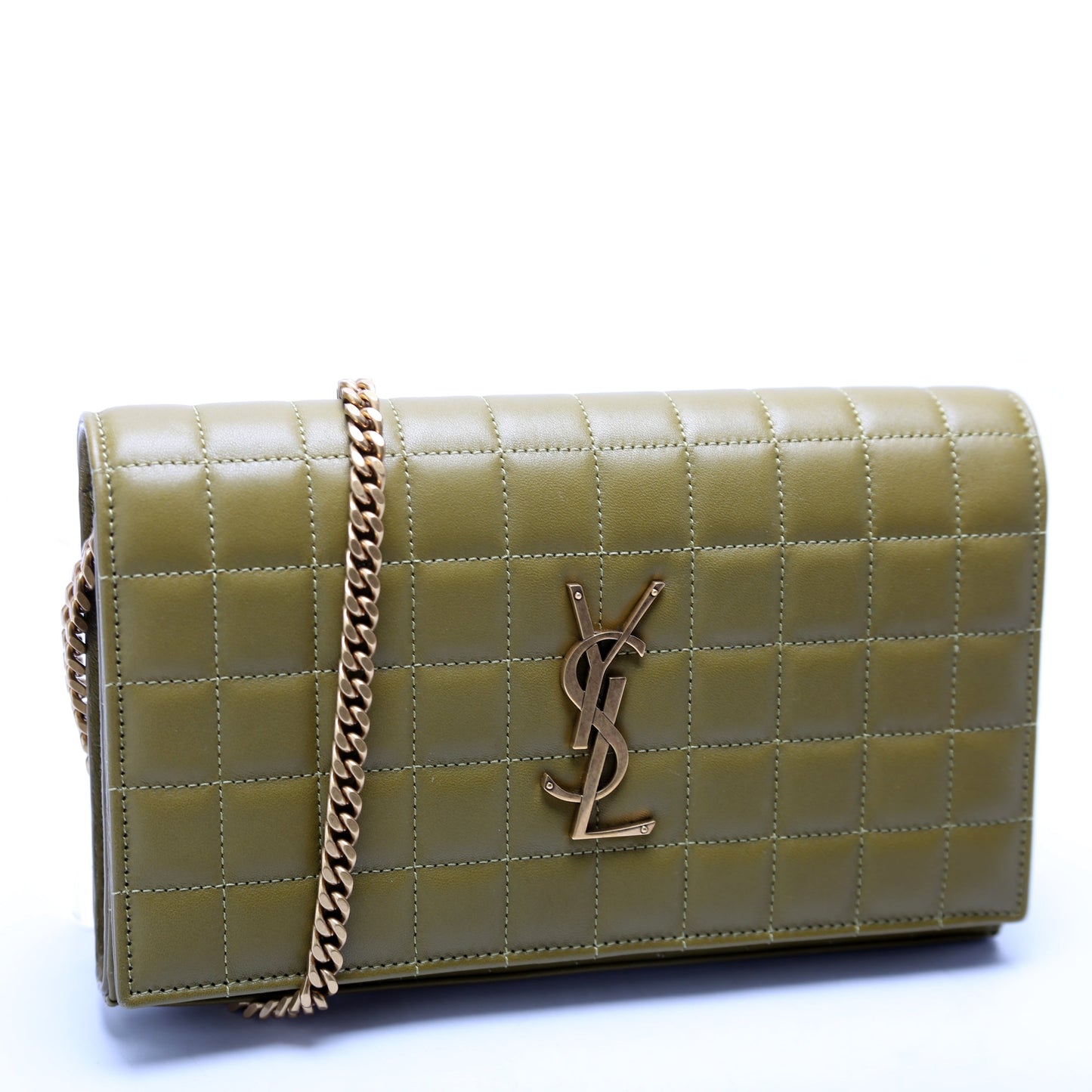 YSL Saint Laurent Saint Laurent Cassandra Wallet Lambskin Bag Quilted Green Travel Bag