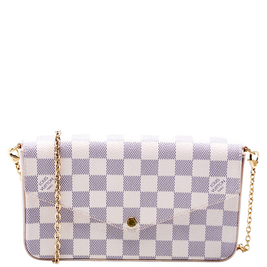 Louis Vuitton Pochette Felicie Azur Damier Pink Clutch Bag
