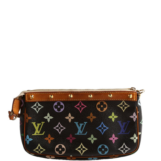 Louis Vuitton Pochette Accessoires Monogram Black Multicolor Clutch Bag