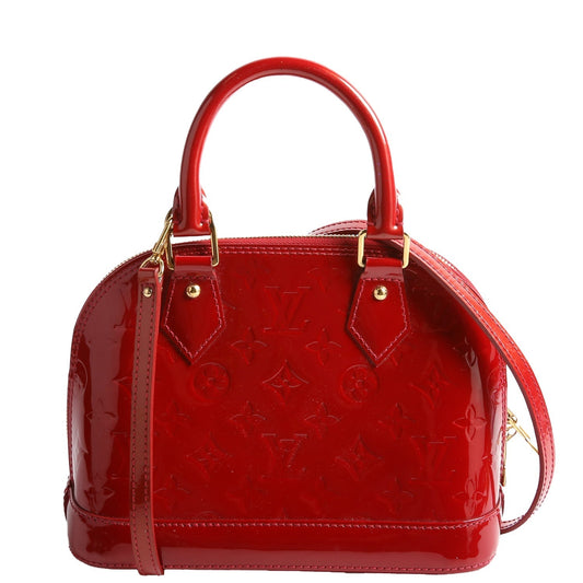 Louis Vuitton Alma BB Vernis Red Handbag Red 1