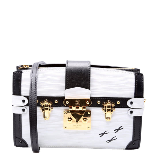 Louis Vuitton Trunk Black White Epi Clutch Bag