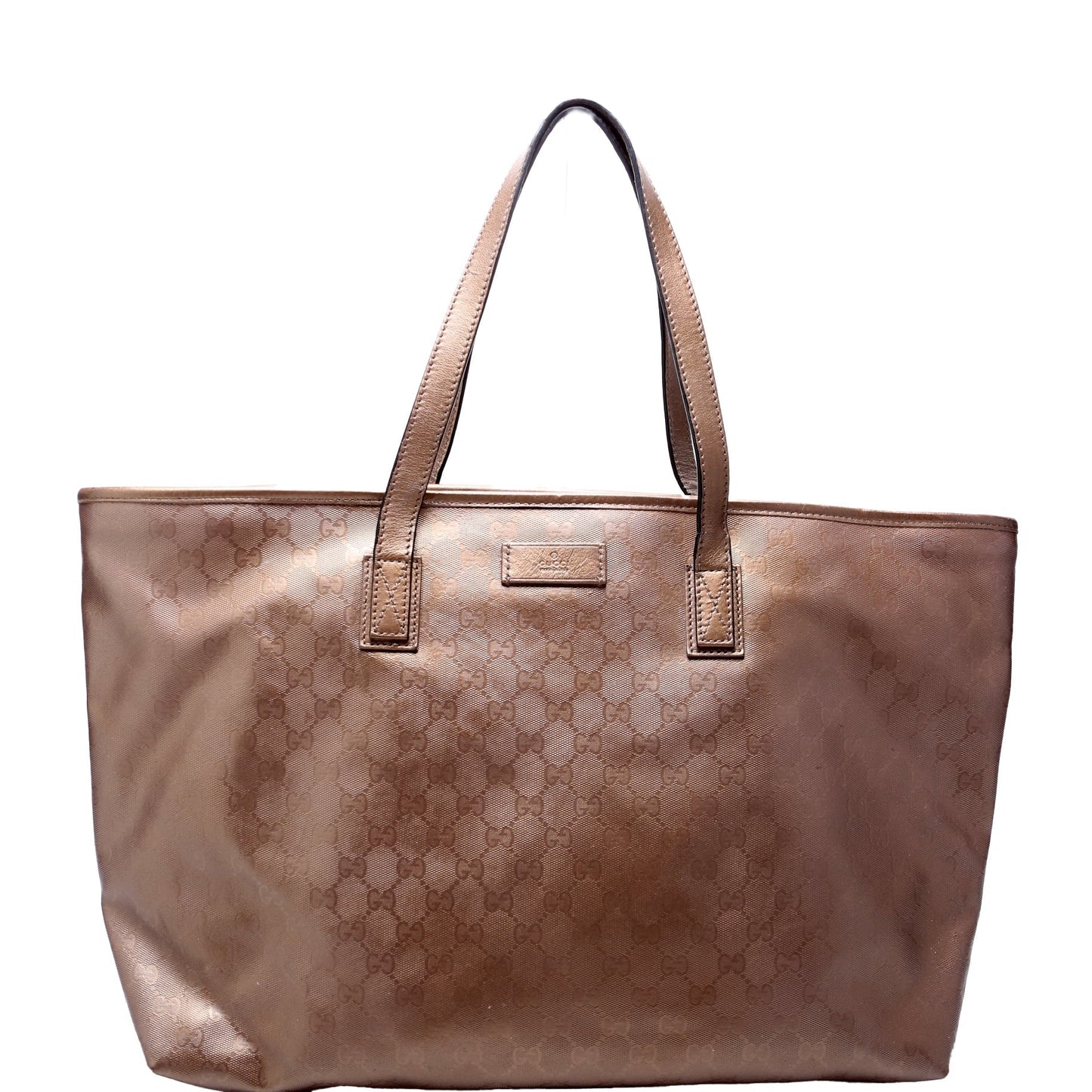 Gucci GG Imprime Zip Bronze Medium Tote Bag