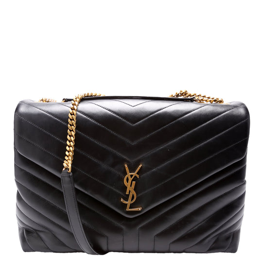 YSL Saint Laurent Loulou Satchel Bag Black Large Large 574947 Black
