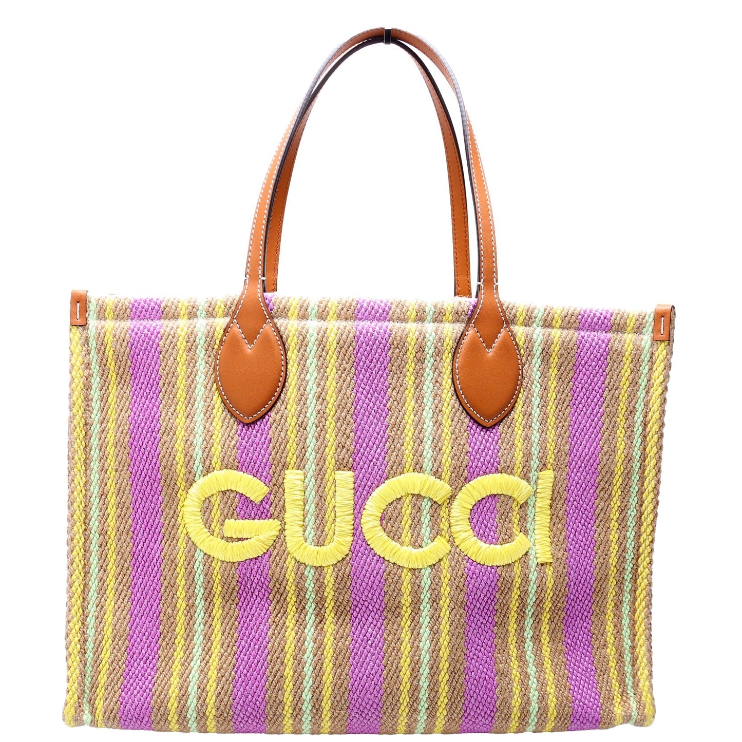 Gucci Jute Multicolor Medium Tote Bag