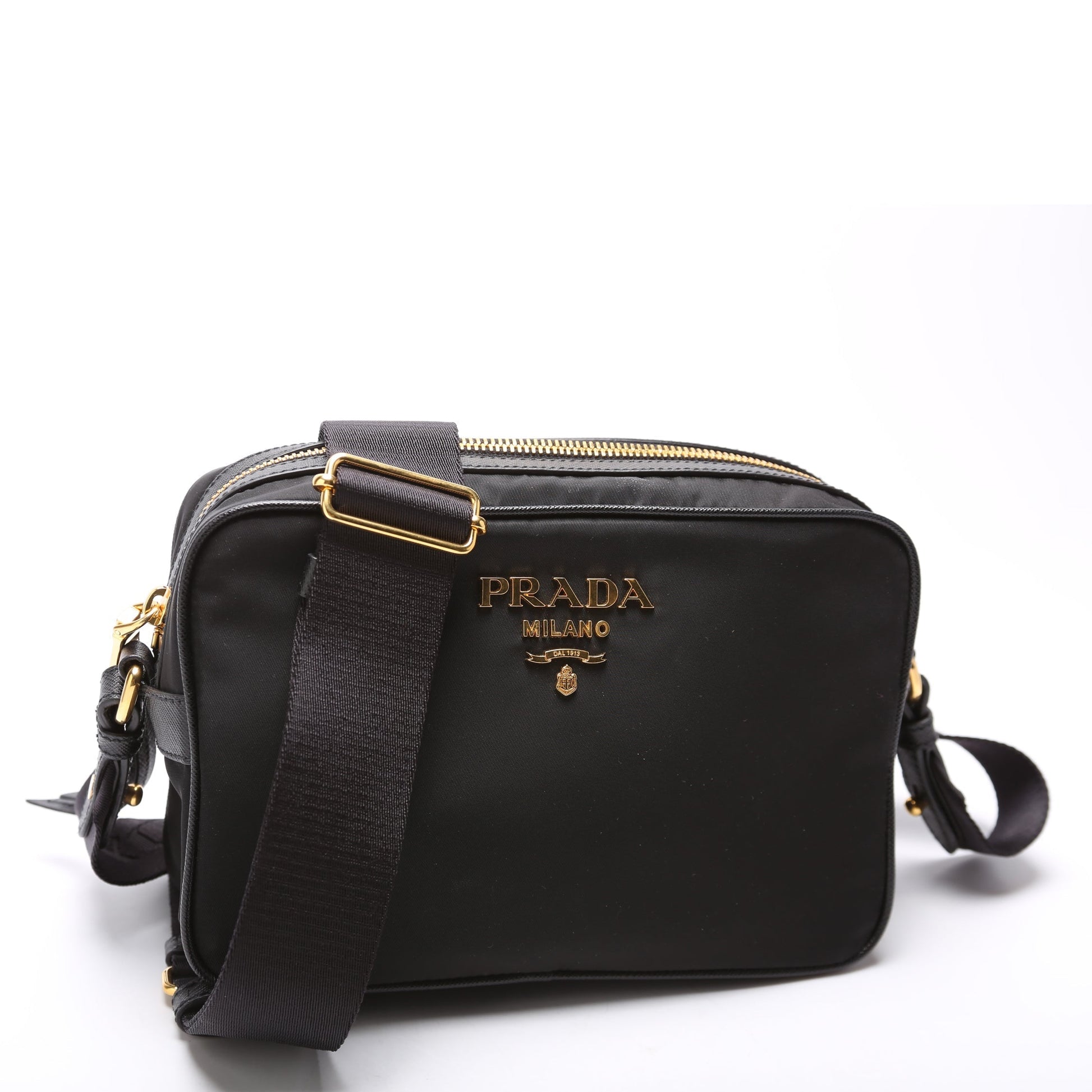 Prada Saffiano Camera Bag Nylon Black Travel Bag