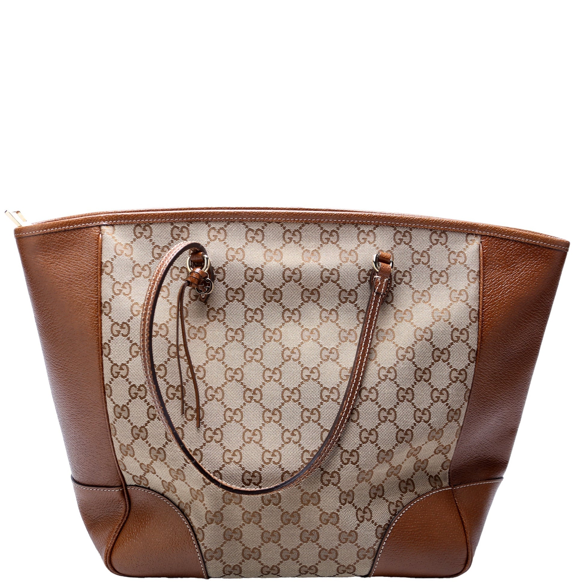 Gucci GG Bree Zip Canvas Brown Medium Tote Bag