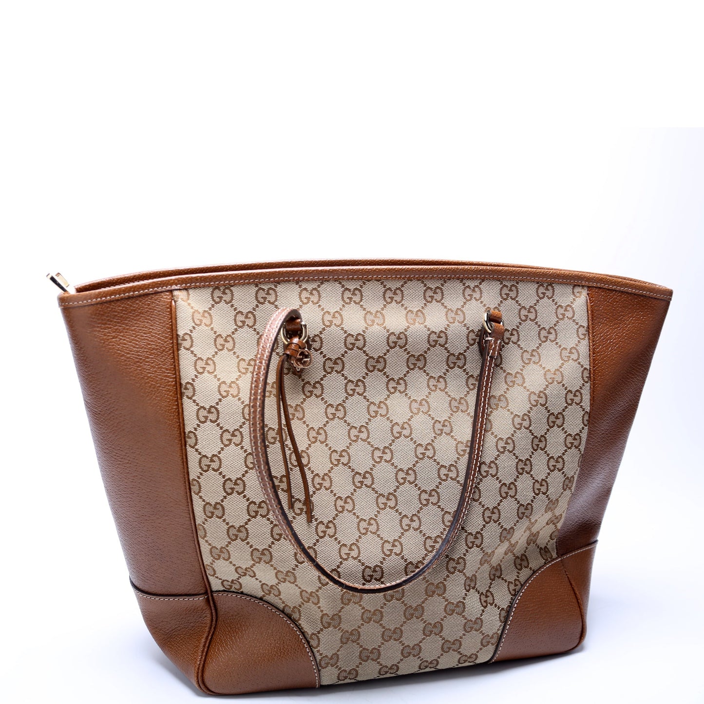 Gucci GG Bree Zip Canvas Brown Medium Tote Bag