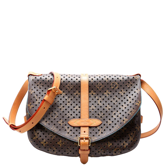 Louis Vuitton SC Flore Saumur Teal Monogram Handbag Teal 2