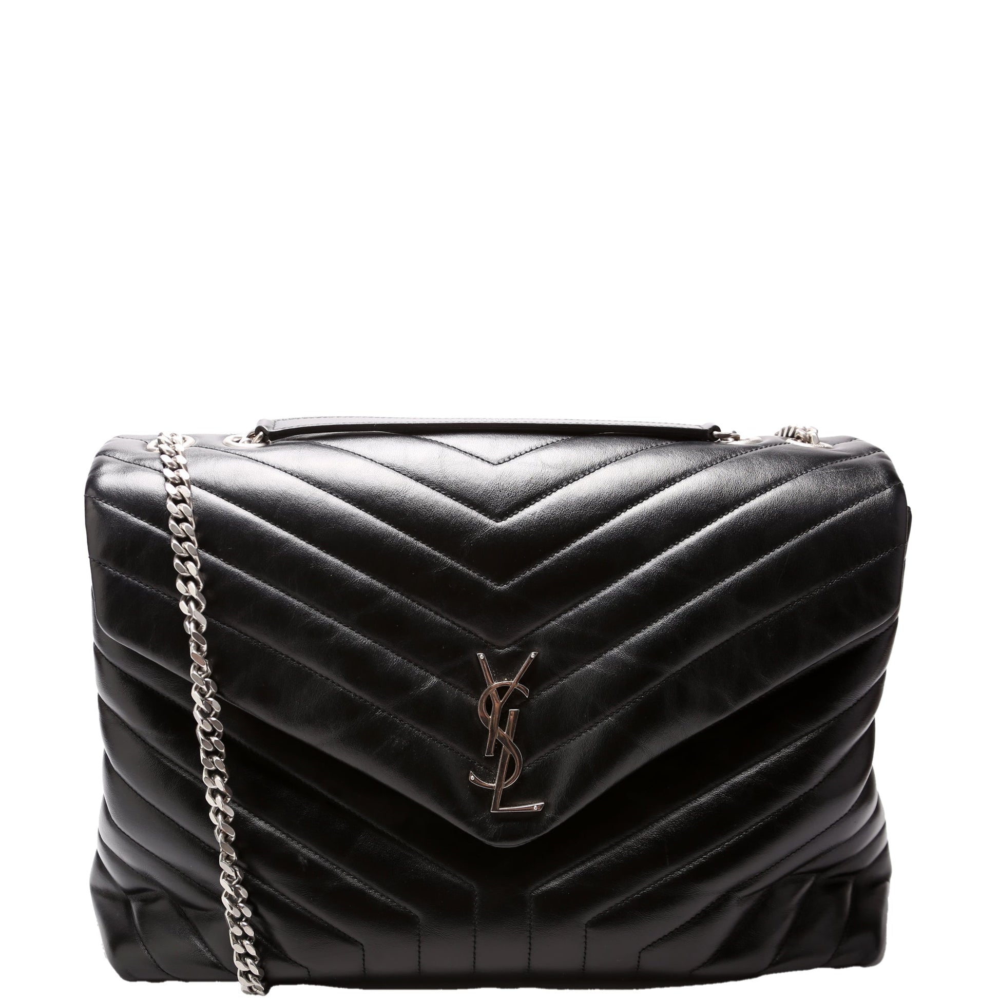 YSL Saint Laurent Saint Laurent Loulou Satchel Bag Black Large Travel Bag