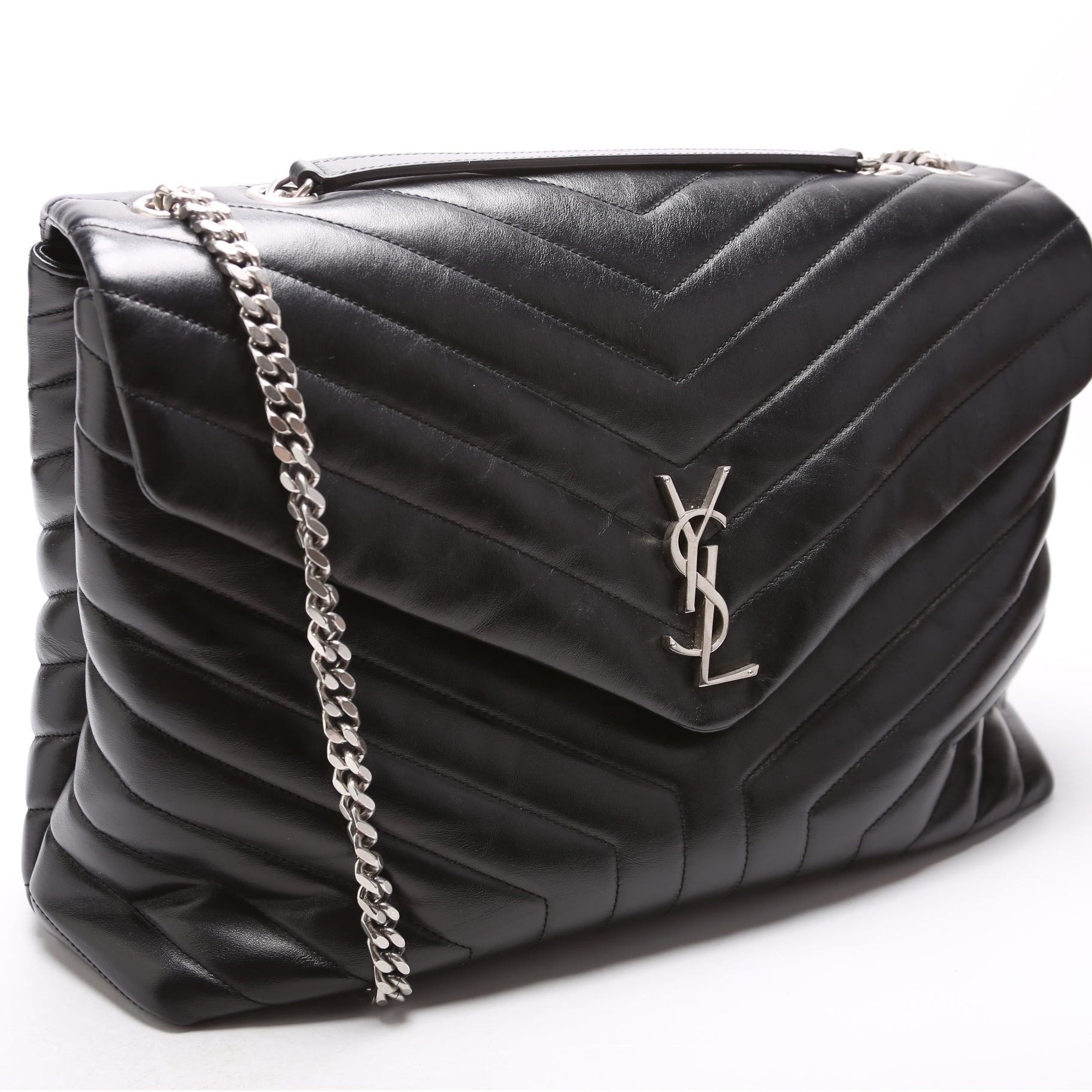 YSL Saint Laurent Saint Laurent Loulou Satchel Bag Black Large Travel Bag