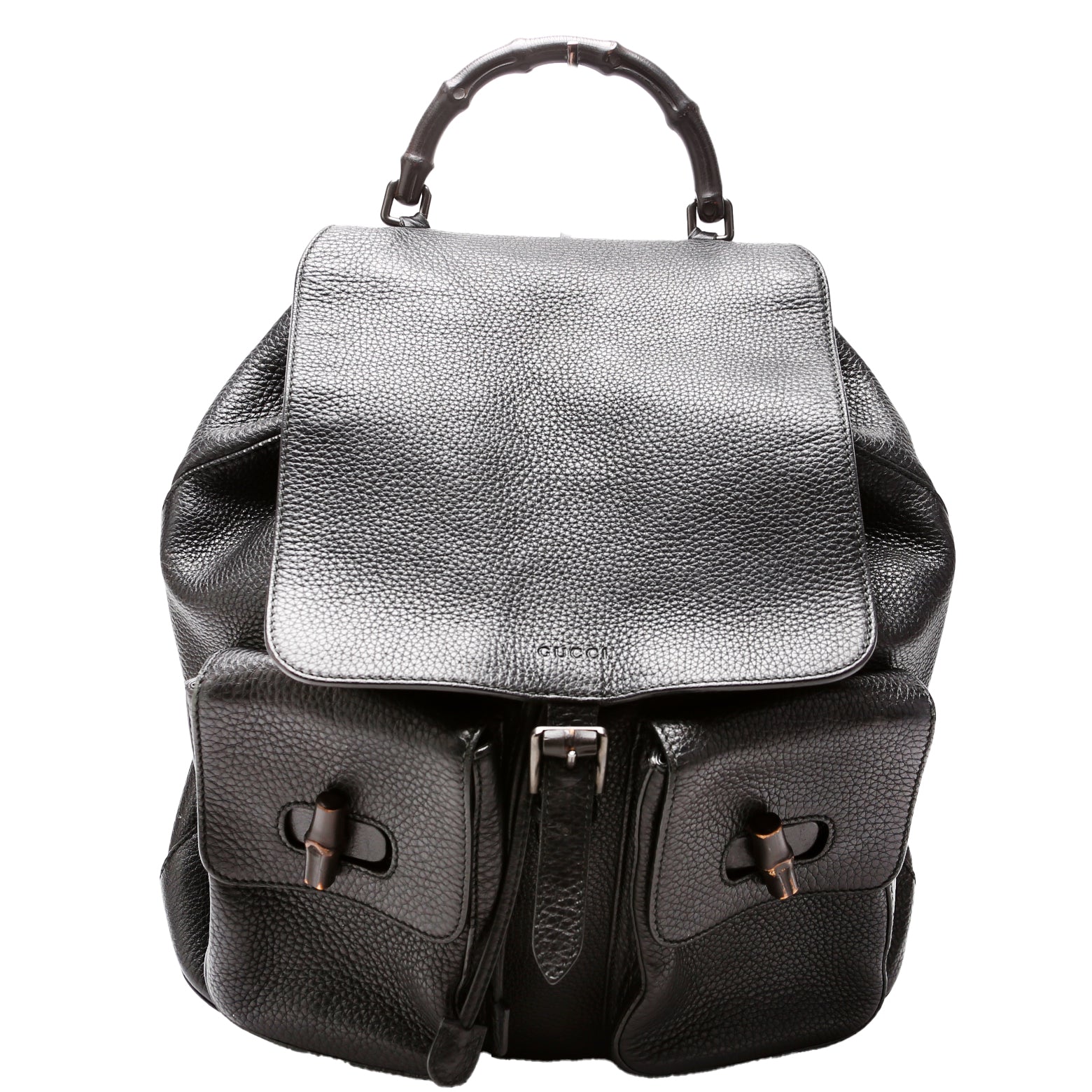 Gucci Bamboo Backpack Leather Black