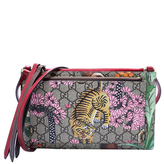 Gucci GG Supreme Tian Bengal Double Red Shoulder Bag