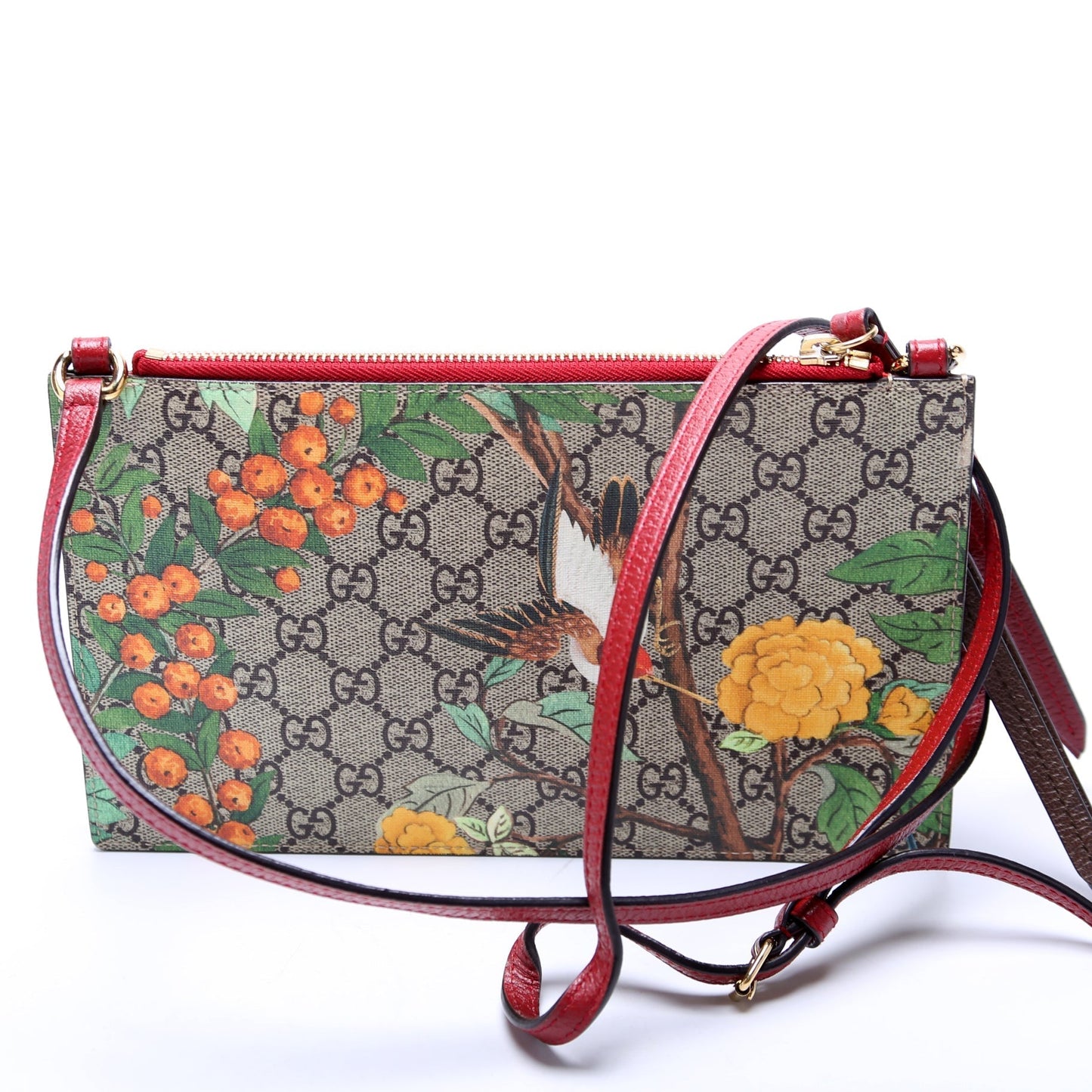 Gucci GG Supreme Tian Bengal Double Red Shoulder Bag